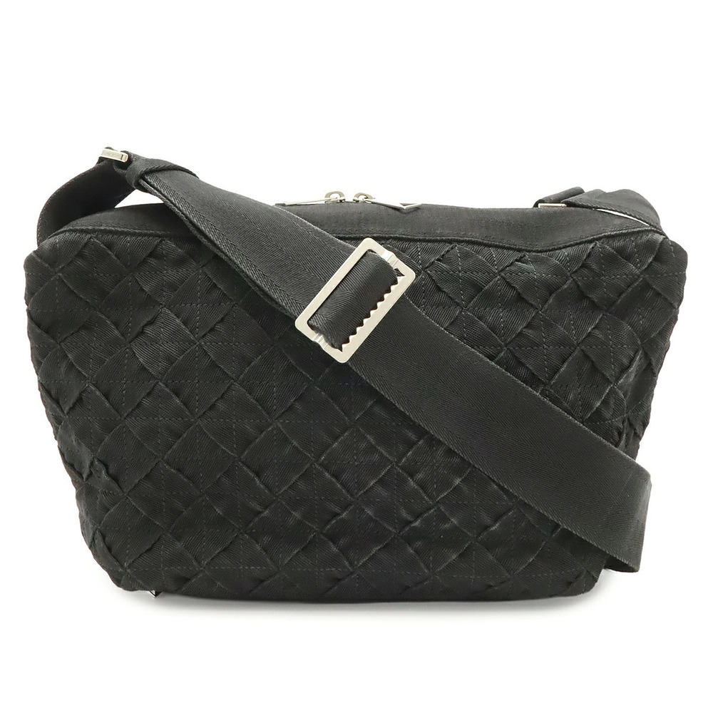 BOTTEGA VENETA Intrecciato Webbing Shoulder Bag Hobo Canvas Black